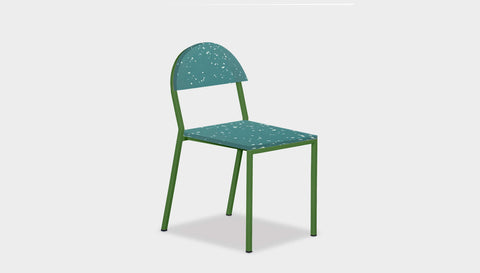 reddie-raw dining chair 42W x 52D x 80H* cm / Recycled Bottle Tops~Forest / Metal~Green Suzy Stackable Recycled Plastic Dining Chair