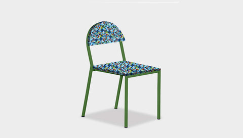 reddie-raw dining chair 42W x 52D x 80H* cm / Recycled Bottle Tops~Freckles / Metal~Green Suzy Stackable Recycled Plastic Dining Chair