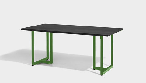 reddie-raw rectangular 160L x 90D x 75H *cm / Solid Reclaimed Wood Teak~Black / Metal~Green Suzy Table - Wood