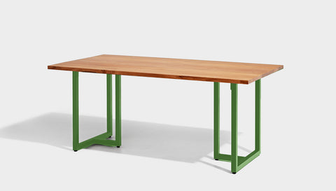 reddie-raw rectangular 160L x 90D x 75H *cm / Solid Reclaimed Wood Teak~Natural / Metal~Green Suzy Table - Wood