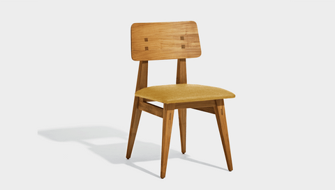 reddie-raw dining chair 45W x 54D x 82H *cm (45H seat) / Solid Reclaimed Teak Wood~Oak / Fabric~Blush Curry Vinny Dining Chair