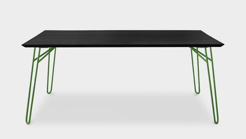 reddie-raw rectangular 160L x 90D x 75H *cm / Solid Reclaimed Teak Wood~Black / Metal~Green Willy Dining Table - Wood