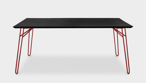 reddie-raw rectangular 160L x 90D x 75H *cm / Solid Reclaimed Teak Wood~Black / Metal~Rust Willy Dining Table - Wood