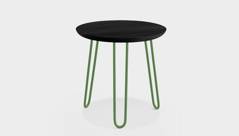 reddie-raw round side table 45dia x 45H *cm / Solid Reclaimed Teak Wood~Black / Metal~Green Willy Side Table Round