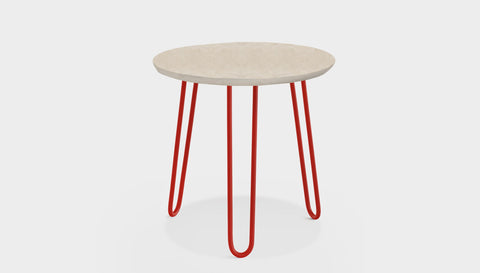 reddie-raw round side table 45dia x 45H *cm / Stone~Beige / Metal~Red Willy Side Table Round