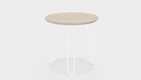 reddie-raw round side table 45dia x 45H *cm / Stone~Beige / Metal~White Willy Side Table Round