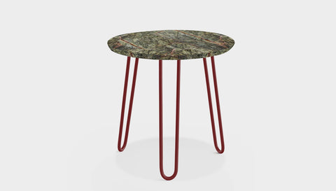 reddie-raw round side table 45dia x 45H *cm / Stone~Forest Green / Metal~Rust Willy Side Table Round