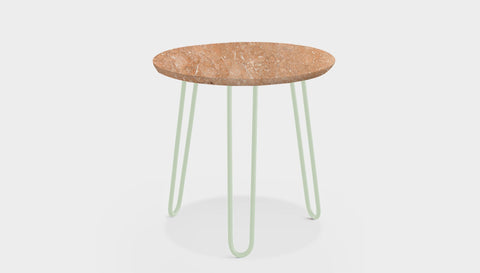 reddie-raw round side table 45dia x 45H *cm / Stone~Peach / Metal~Mint Willy Side Table Round