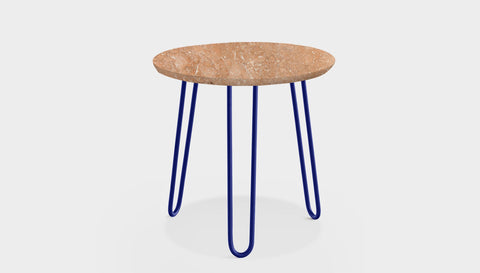 reddie-raw round side table 45dia x 45H *cm / Stone~Peach / Metal~Navy Willy Side Table Round