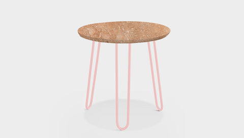 reddie-raw round side table 45dia x 45H *cm / Stone~Peach / Metal~Pink Willy Side Table Round