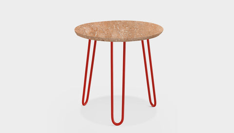 reddie-raw round side table 45dia x 45H *cm / Stone~Peach / Metal~Red Willy Side Table Round