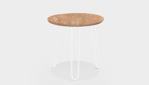 reddie-raw round side table 45dia x 45H *cm / Stone~Peach / Metal~White Willy Side Table Round