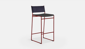 reddie-raw stool 47W x 49D x 90H *cm (65H seat) / Fabric~Blush Antrazit / Metal~Rust Willy Sling Bar Stool