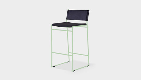 reddie-raw dining chair 47W x 49D x 90H *cm (65H seat) / Fabric~Vienna Black / Metal~Mint Willy Sling Bar Stool