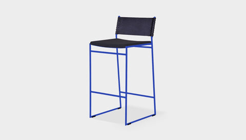 reddie-raw dining chair 47W x 49D x 90H *cm (65H seat) / Fabric~Vienna Black / Metal~Navy Willy Sling Bar Stool