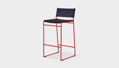 reddie-raw dining chair 47W x 49D x 90H *cm (65H seat) / Fabric~Vienna Black / Metal~Red Willy Sling Bar Stool