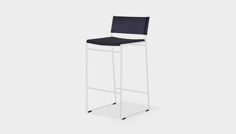 reddie-raw dining chair 47W x 49D x 90H *cm (65H seat) / Fabric~Vienna Black / Metal~White Willy Sling Bar Stool
