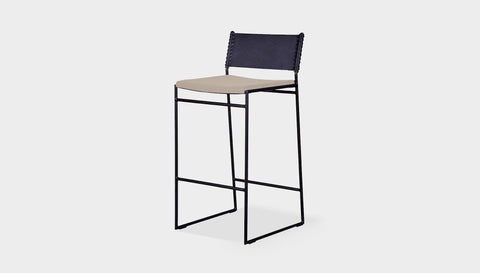reddie-raw dining chair 47W x 49D x 90H *cm (65H seat) / Fabric~Vienna Custard / Metal~Black Willy Sling Bar Stool