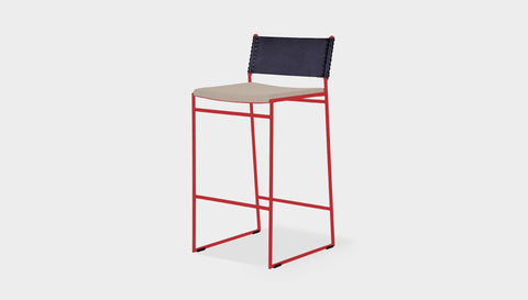 reddie-raw dining chair 47W x 49D x 90H *cm (65H seat) / Fabric~Vienna Custard / Metal~Red Willy Sling Bar Stool