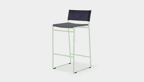 reddie-raw dining chair 47W x 49D x 90H *cm (65H seat) / Fabric~Vienna Midgrey / Metal~Mint Willy Sling Bar Stool