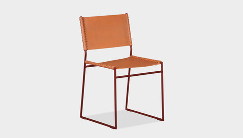 reddie-raw dining chair 47W x 49D x 83H *cm (46H seat) / Leather~Tan / Metal~Rust Willy Sling Dining Chair