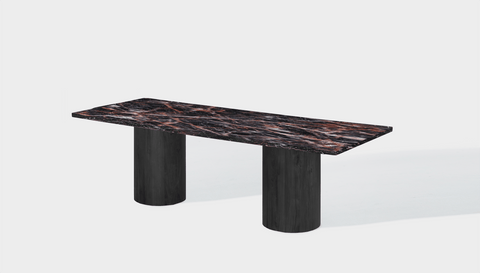 Reddie Design rectangular 240L x 100D x 75H *cm / Stone~Black Veined Marble / Wood Veneer~Black Dora Drum Table - Marble