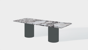 Reddie Design rectangular 240L x 100D x 75H *cm / Stone~Calacatta Viola / Metal~Grey Dora Drum Table - Marble