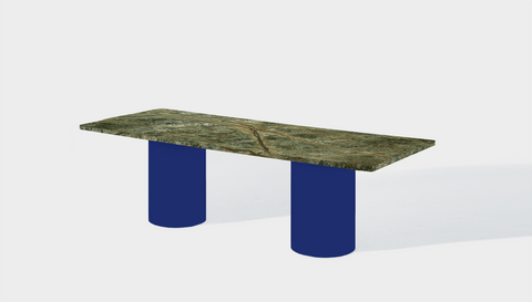 Reddie Design rectangular 240L x 100D x 75H *cm / Stone~Forest Green / Metal~Navy Dora Drum Table - Marble