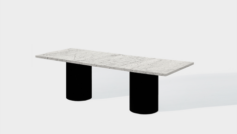 Reddie Design rectangular 240L x 100D x 75H *cm / Stone~White Veined Marble / Metal~Black Dora Drum Table - Marble