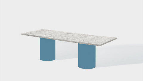 Reddie Design rectangular 240L x 100D x 75H *cm / Stone~White Veined Marble / Metal~Blue Dora Drum Table - Marble