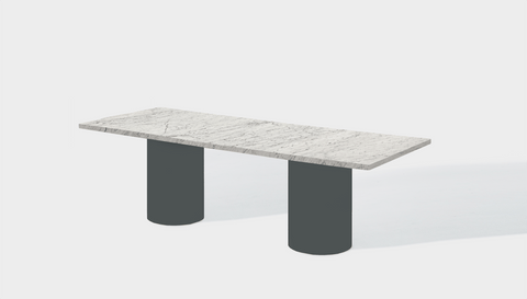 Reddie Design rectangular 240L x 100D x 75H *cm / Stone~White Veined Marble / Metal~Grey Dora Drum Table - Marble