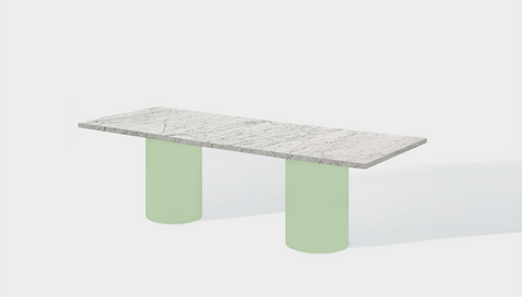 Reddie Design rectangular 240L x 100D x 75H *cm / Stone~White Veined Marble / Metal~Mint Dora Drum Table - Marble