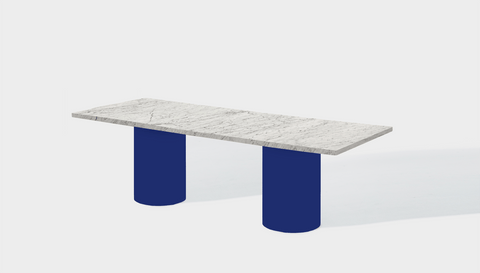 Reddie Design rectangular 240L x 100D x 75H *cm / Stone~White Veined Marble / Metal~Navy Dora Drum Table - Marble