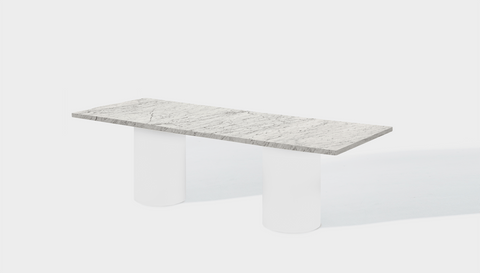 Reddie Design rectangular 240L x 100D x 75H *cm / Stone~White Veined Marble / Metal~White Dora Drum Table - Marble