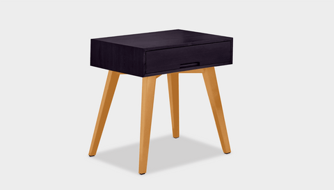 reddie-raw bedside table 45D x 45D x 55H *cm / Wood Teak~Black / Wood Teak~Oak Vinny Bedside Table High Square