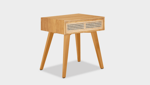 reddie-raw bedside table 45D x 45HD x 55H *cm / Wood Teak~Oak Vinny Rattan Bedside Table High Square