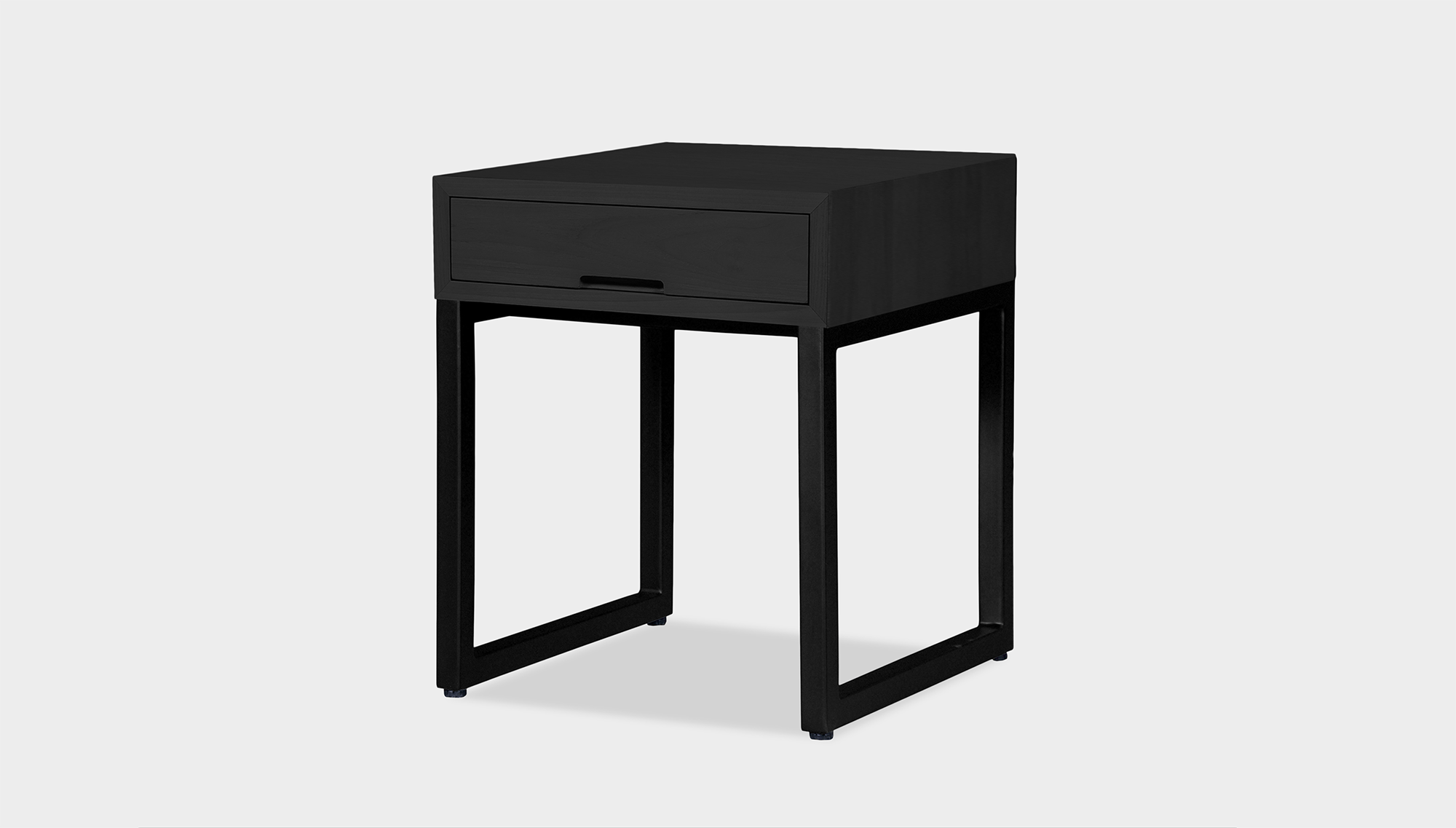 reddie-raw bedside table 45W x 45D x 55H *cm / Wood Teak~Black / Metal~Black Suzy Bedside Table High Square