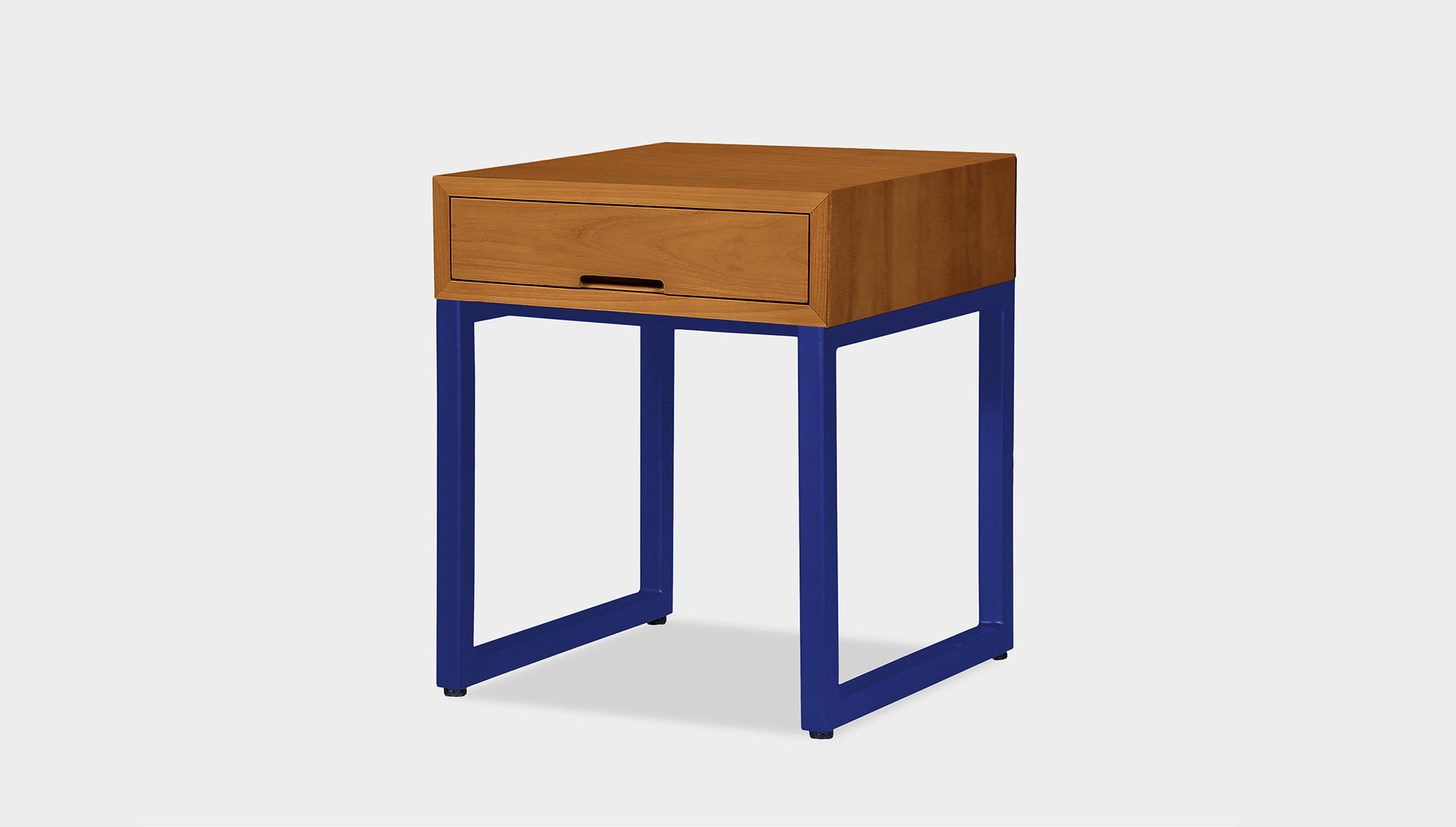reddie-raw bedside table 45W x 45D x 55H *cm / Wood Teak~Natural / Metal~Navy Suzy Bedside Table High Square