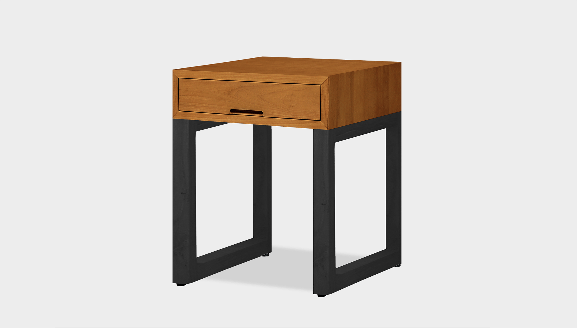 reddie-raw bedside table 45W x 45D x 55H *cm / Wood Teak~Natural / Wood Teak~Black Suzy Bedside Table High Square
