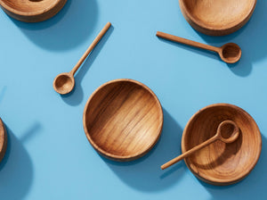 reddie-raw bowls 9dia x 3H *cm / Wood Teak~Natural Billie Mini Bowl & Spoon