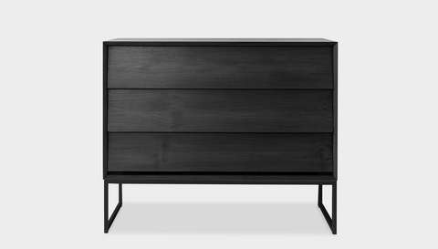 reddie-raw chest of drawers 110W x 50D x 90H *cm / Wood Teak~Black / Metal~Black Suzy Chest Of Drawers