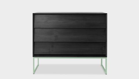 reddie-raw chest of drawers 110W x 50D x 90H *cm / Wood Teak~Black / Metal~Mint Suzy Chest Of Drawers