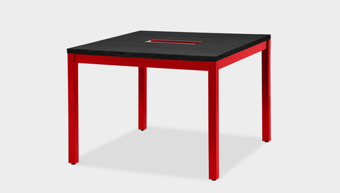 reddie-raw desk 100W x 100D x 75H *cm / Wood-Veneer~Black / Metal~Red Bob Hot Desk