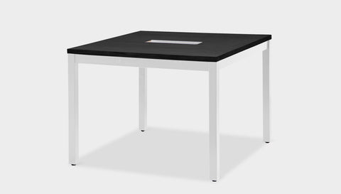 reddie-raw desk 100W x 100D x 75H *cm / Wood-Veneer~Black / Metal~White Bob Hot Desk