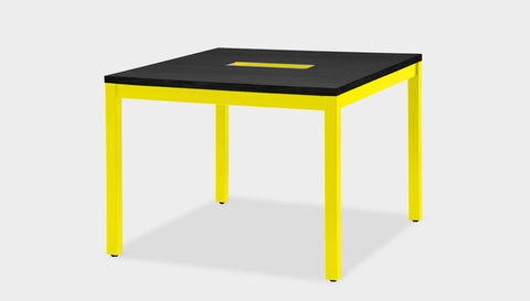 reddie-raw desk 100W x 100D x 75H *cm / Wood-Veneer~Black / Metal~Yellow Bob Hot Desk