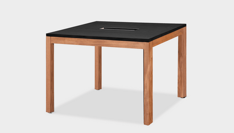 reddie-raw desk 100W x 100D x 75H *cm / Wood-Veneer~Black / Wood Teak~Natural Bob Hot Desk