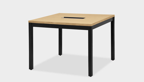 reddie-raw desk 100W x 100D x 75H *cm / Wood-Veneer~Oak / Metal~Black Bob Hot Desk