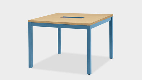 reddie-raw desk 100W x 100D x 75H *cm / Wood-Veneer~Oak / Metal~Blue Bob Hot Desk