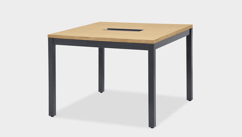 reddie-raw desk 100W x 100D x 75H *cm / Wood-Veneer~Oak / Metal~Grey Bob Hot Desk