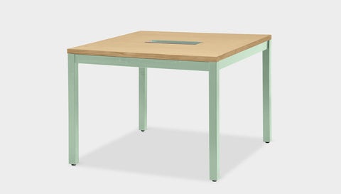 reddie-raw desk 100W x 100D x 75H *cm / Wood-Veneer~Oak / Metal~Mint Bob Hot Desk